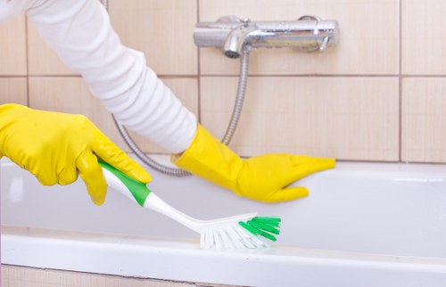 Safe carpet cleaning practice with equipment and floor protection