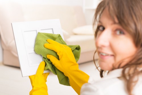 Local oven cleaner removing grease from an oven door in Westkensington